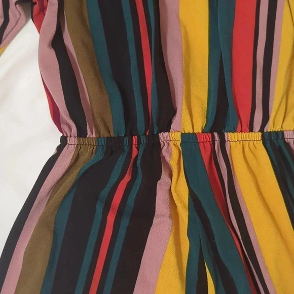 Express Stripped Short Sleeve Twist Front Jumpsuit, Color Multicolor Size XS - Picture 11 of 14